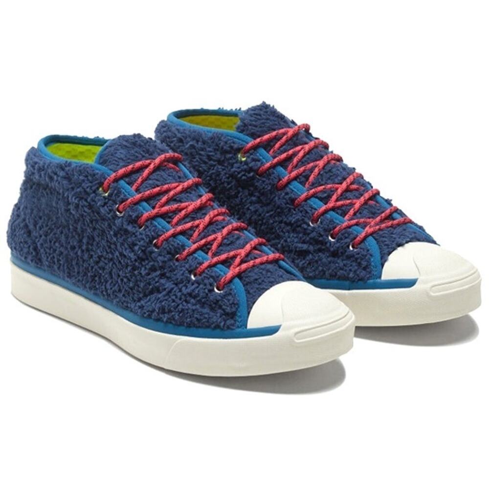 CONVERSE JACK PURCELL WOMEN’S 6 MID RETRO SHERPA NAVY LEMON 169790C